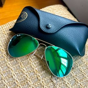 Ray-Ban Aviator Flash Lenses in Green (Non-Polarized)